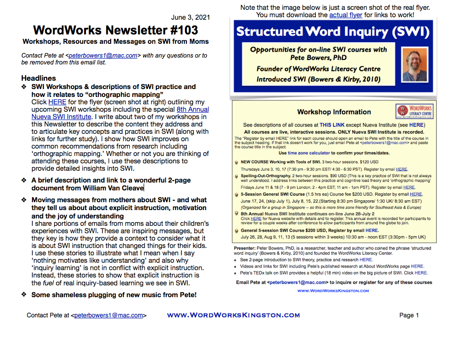 WW Newsletter 103 screenshot